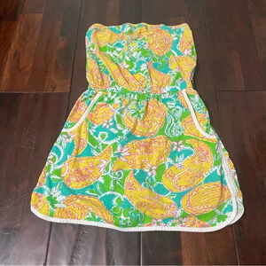 Lilly Pulitzer 'Pop Goes The Lemur' Lucy Strapless Romper Small dress tube top